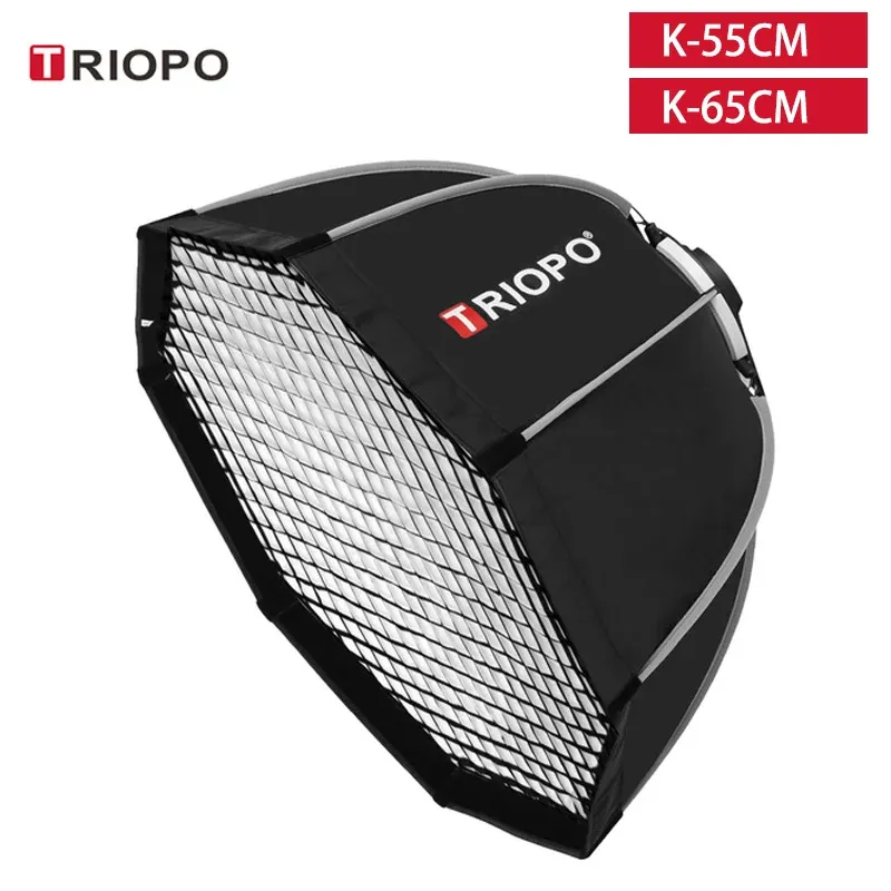 Studio Triopo Bowens Mount Softbox avec grille 55cm 65cm 90cm 120cm Octogone Portable Umbrella extérieur avec sac pour Studio Flash Box