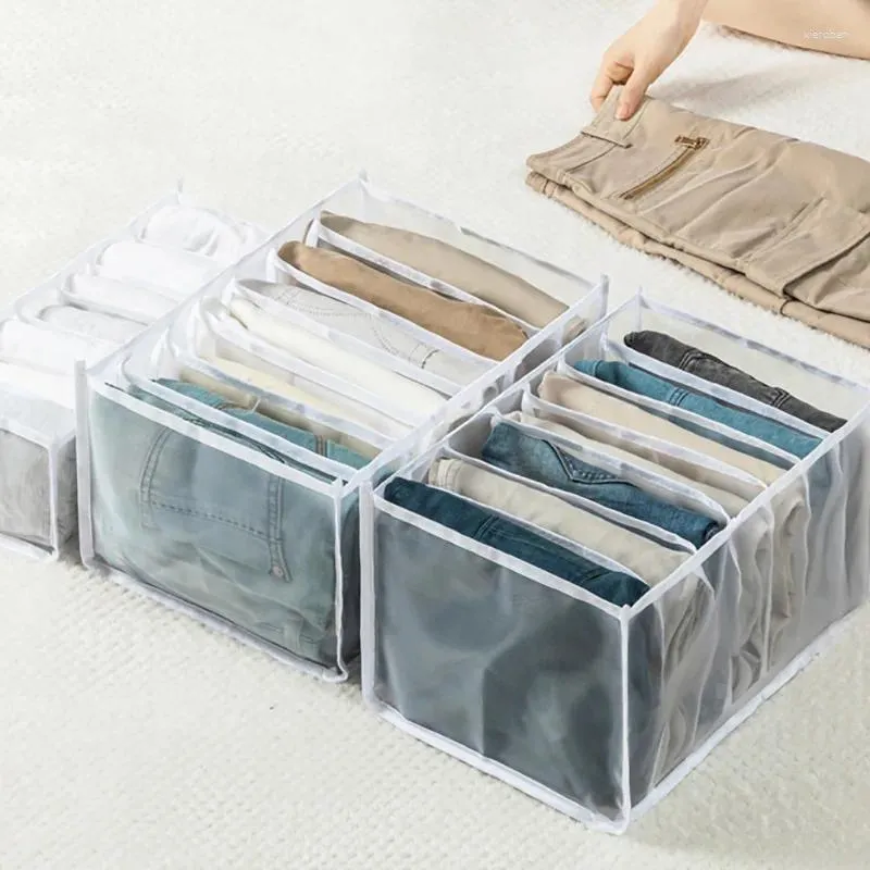 Förvaringspåsar stora lådor kortärmade byxor t-shirt samling underkläder Klassificering Artifakt Jeans Folding Board Compartment Box Bag
