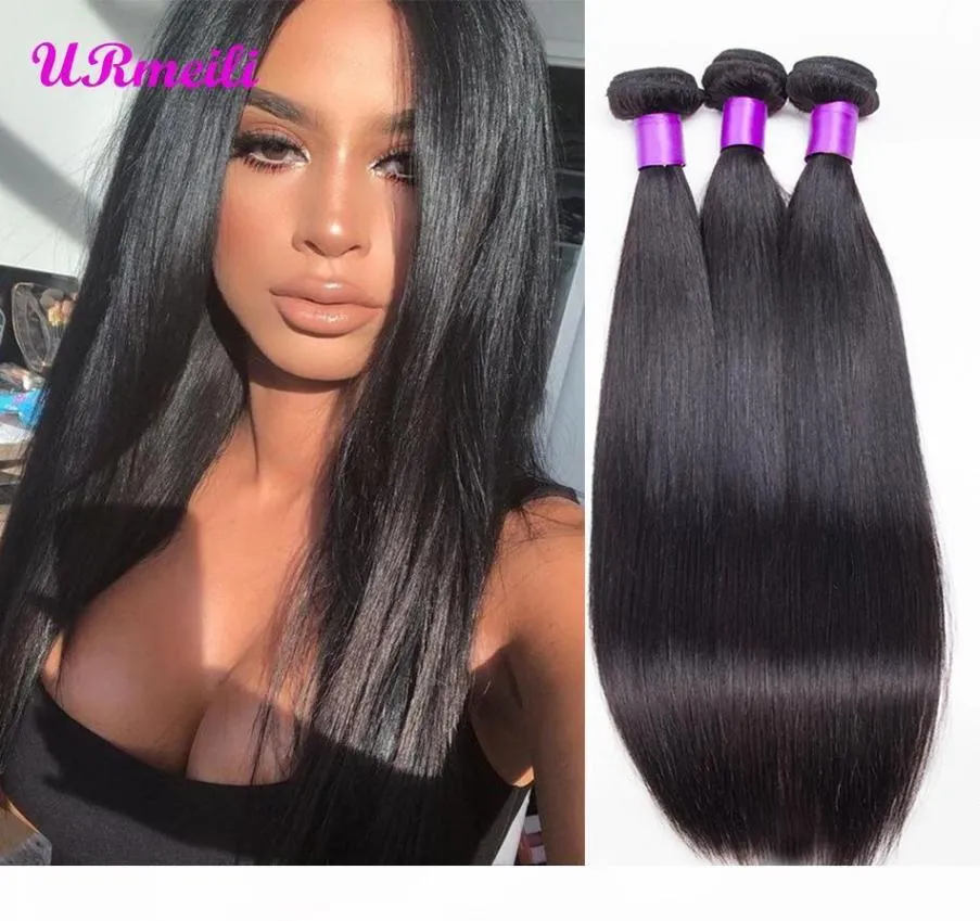 9a Brazilian Straight Virgin Human Hair Bündel 100 menschliches Haarverlängerung Dhgate Natural Color 3 4 Bündel gerade Remy Haare WEAV9276724
