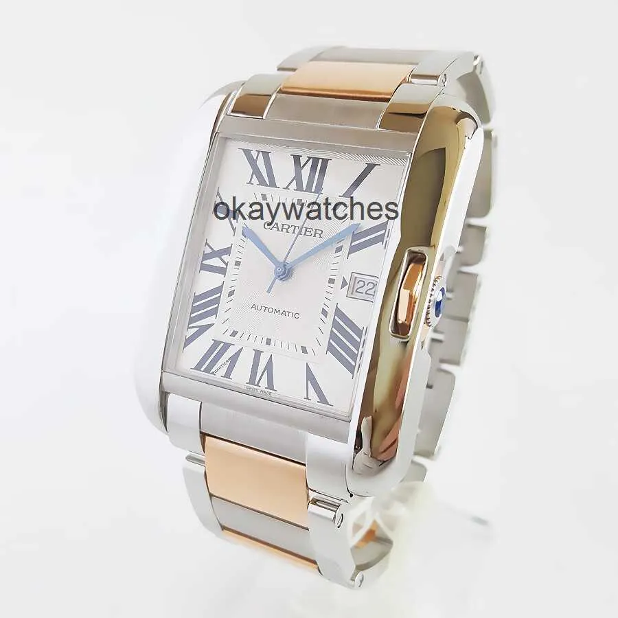 Dials Working Automatic Watches carter New TANK Tank Square 18K Rose Gold Mechanical Watch Mens W5310006