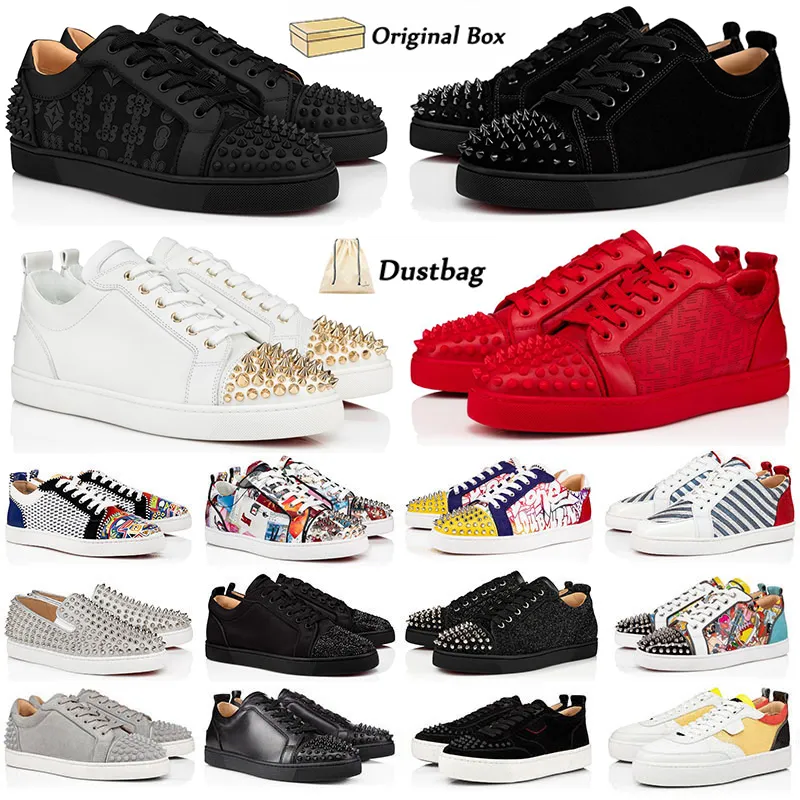 With Box Men Women Designer Low Dress Casual Shoes Sneakers Fashion Black White Camo Green Glitter Grey Pink Leather Suede Mens Spikes Trainers Sports Shoe Sneaker