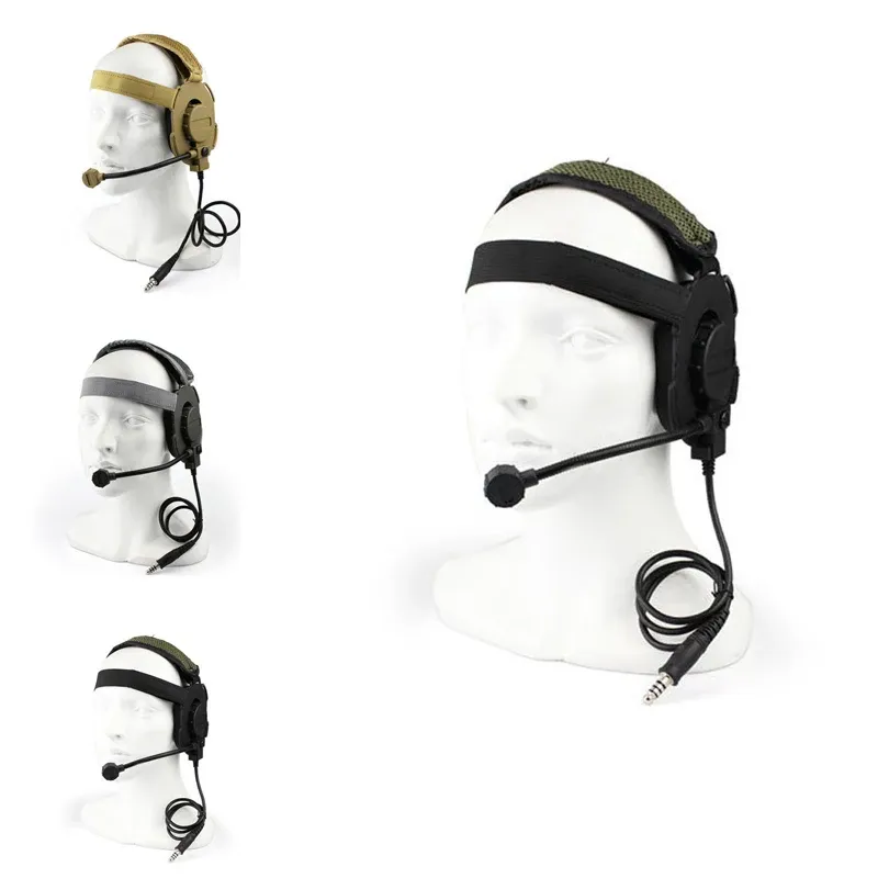 Accessoires de haute qualité des casques sportifs tactiques de haute qualité utilisent avec le casque microphone PTT Talkback pour Wargame Airsoft CS