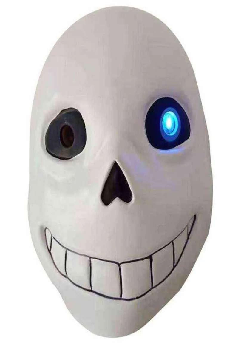 Party Masks New Halloween Luminous Headgear Undertale Mask Sans Blue Eye Seas Led Mask Children Cos G2205191574013