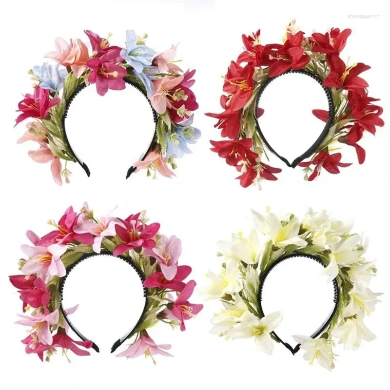 Coix de cheveux Bougettes de fleur Femme mariée pour la fête de mariage fournit des guirlandes florales couronnes