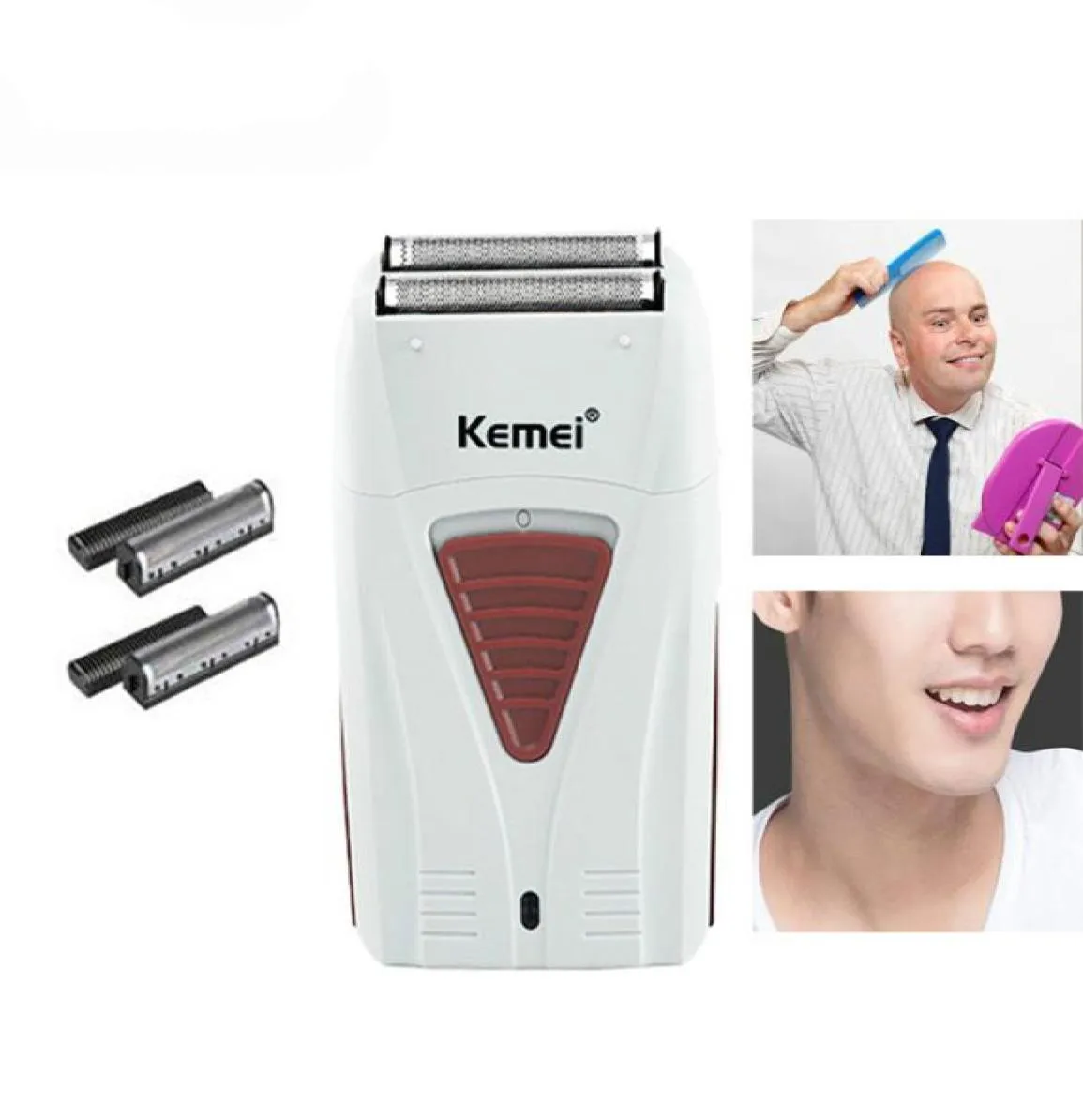 Kemei 3382 Barber Finish Shaver Electric pour hommes USB sans fil rasoir rechargeable de barbe alternative de rasage en papier d'aluminium 6782439