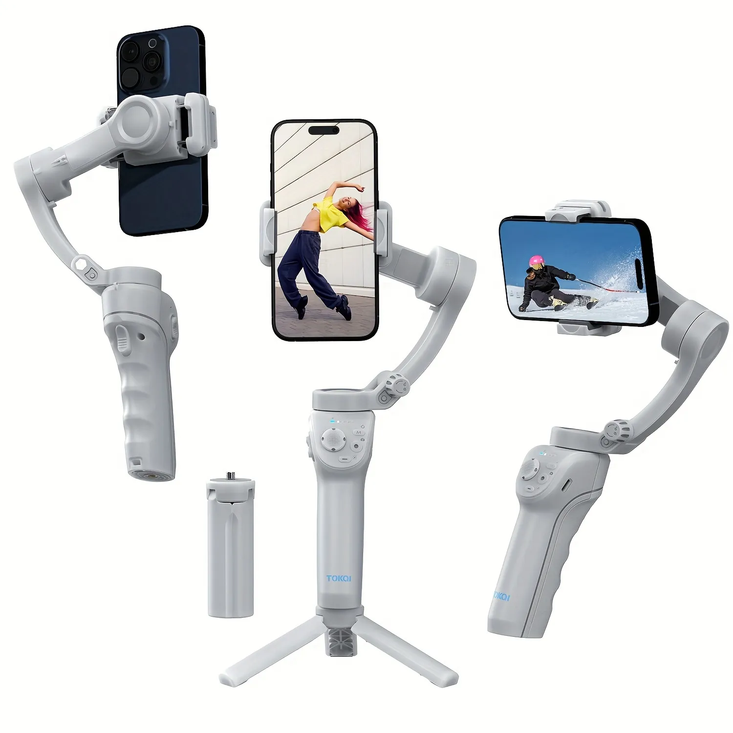 Smartphone Gimbal Stabilizer, smart Gimbal, 3 assi Gimbal, tracciamento target, pieghevole portatile, stabilizzatore del telefono di tracciamento automatico, smartphone gimbal