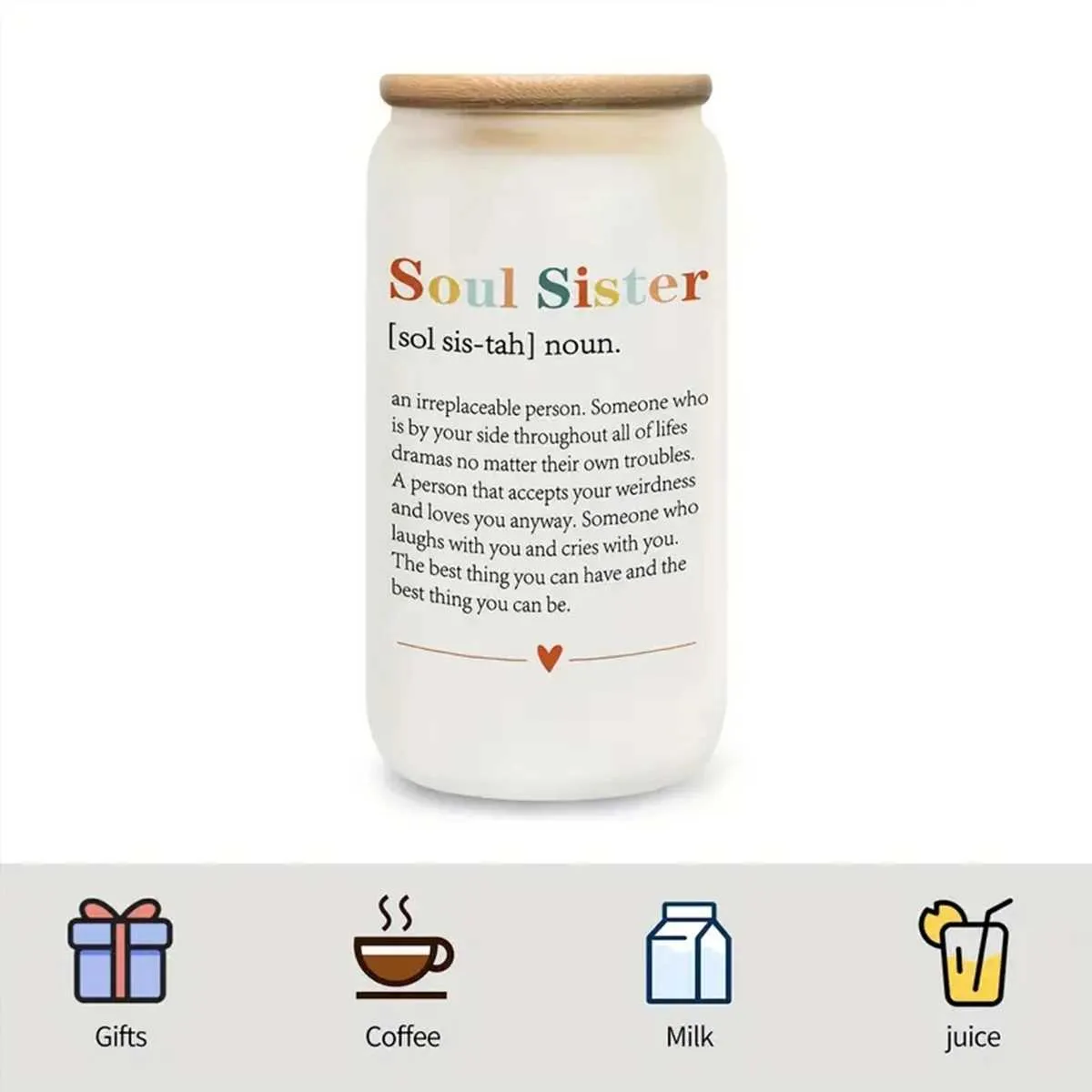 Gobelers 16oz soul sœur grosted verre boiser jus de café