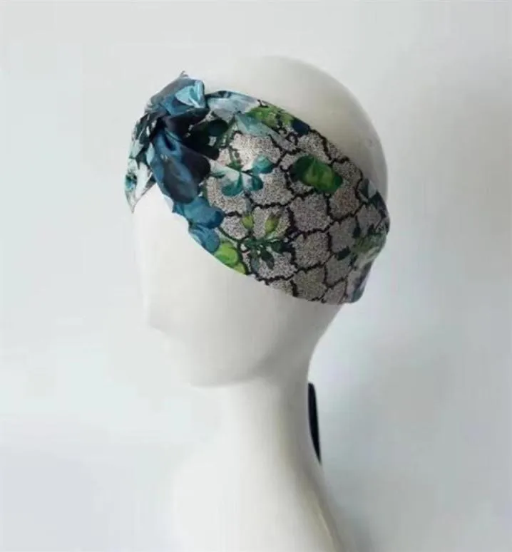 Designer Silk Cross Headband Women Elastic Hair Bands Retro Turban Headwraps Womens Flowers Hummingbird Orchid G227084F183Q2890869