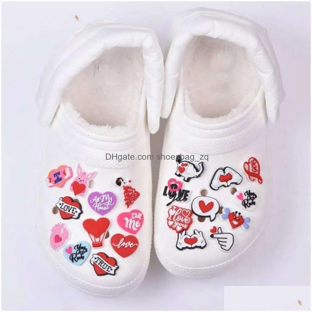 Jewelry Selling Valentines Day Style Clog Charms Soft Pvc Custom For Clogs Drop Delivery Baby Kids Maternity Accessories Dhhm8