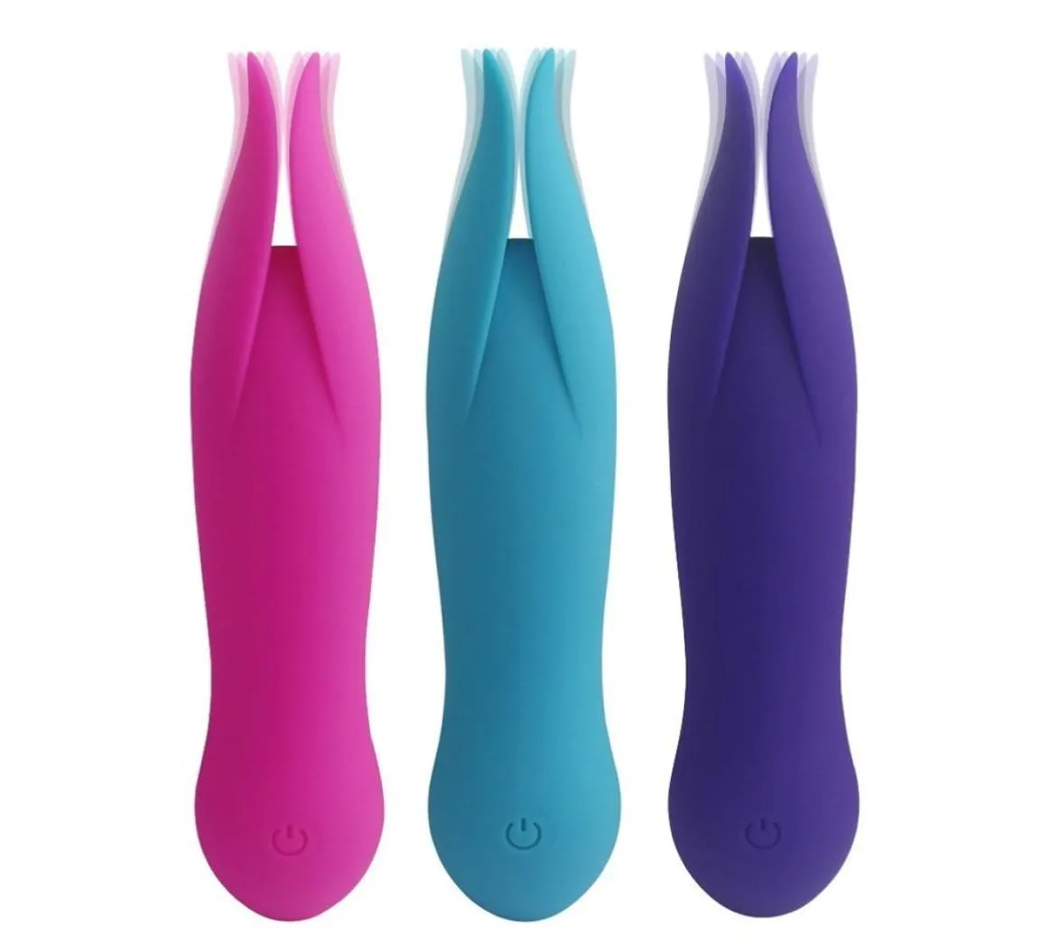 USB -uppladdningsbar dubbel tungkyss Vibratorer Silikon 10 Frekvens vibration Vattentät vibrator Sexleksaker för kvinnor klitoris stim2963444