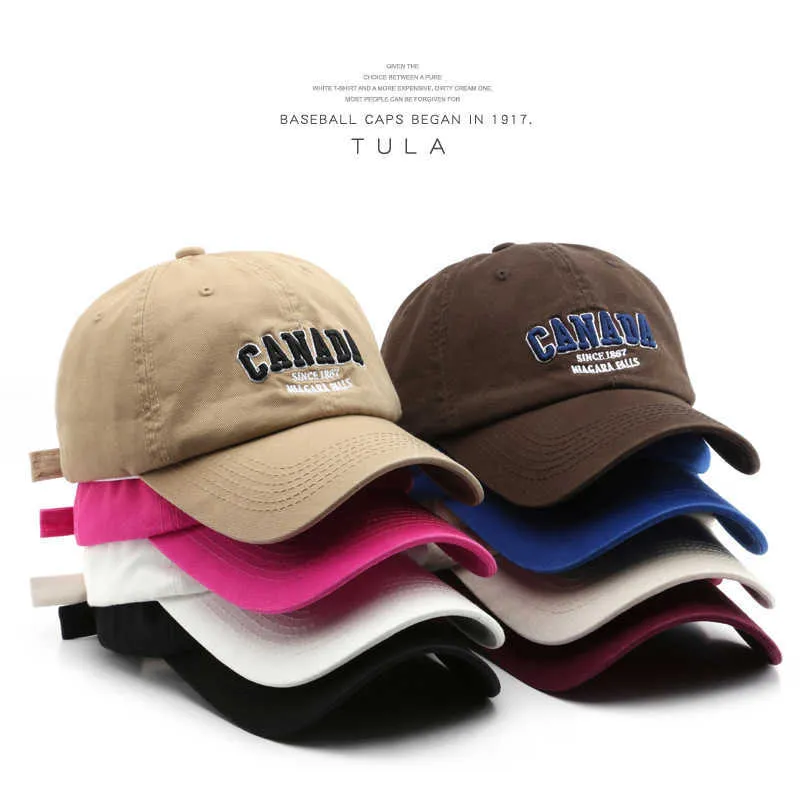 Ball Caps Outdoor Sports Mens Personality Letter Embroidered Washed Cotton Baseball Hat Korean Edition Womens Sunscreen Sunshade Duck Tongue H240425