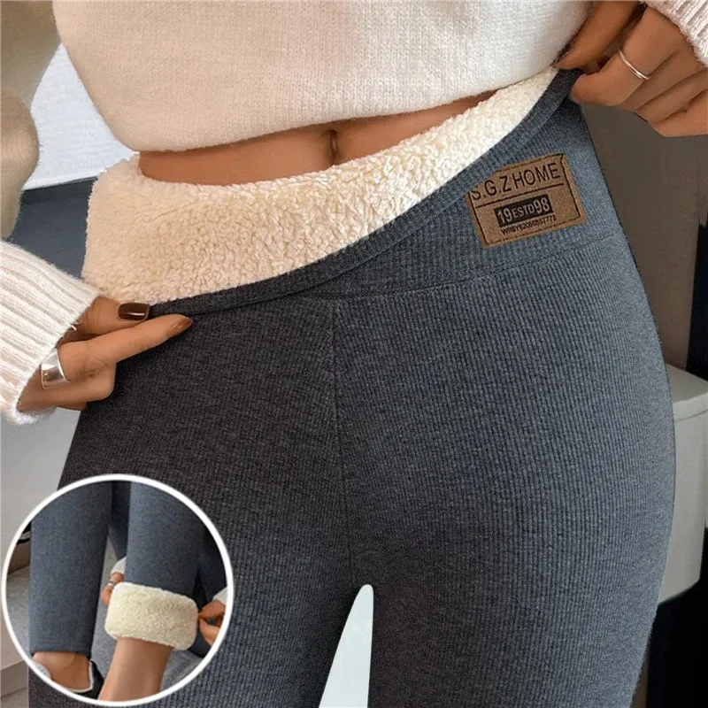 Leggings kvinnors sexiga vinter leggings termiska underkläder sammet bantning tight fleece byxor sträcker tjocka varma leggins för kläder kvinnor