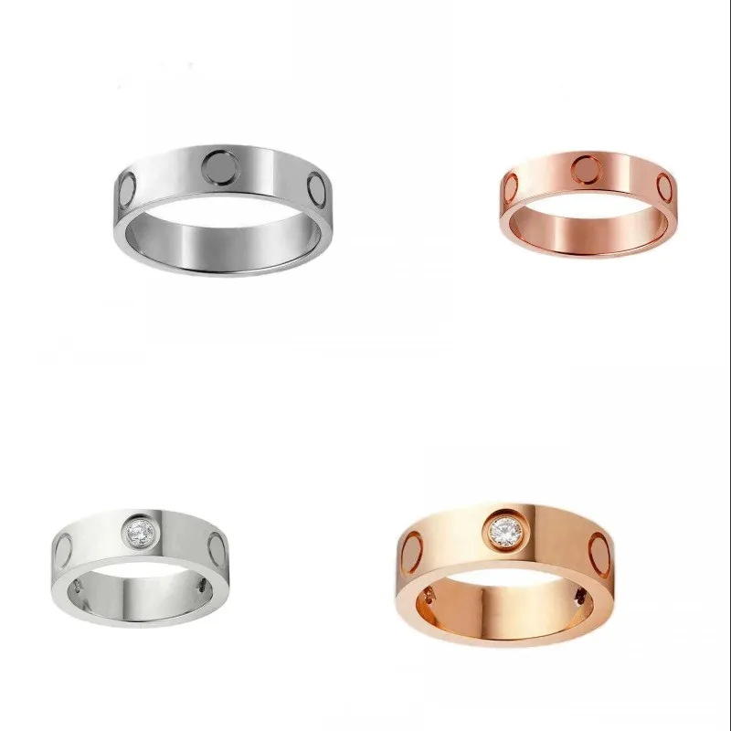 Diseñador de anillos clásicos para mujeres Vintage pareja anillo de amor anillo de compromiso anillo de compromiso para mujer adorno anillos de regalo dorado color rosa plateado zh218 b4