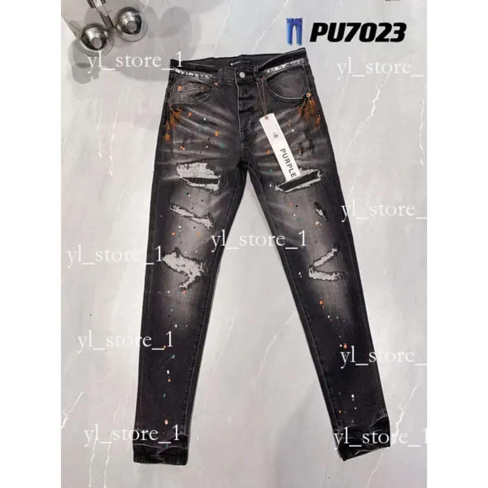 Lila varumärke jeans designer mens denim byxor mode byxor rak design retro streetwear casual sweatpants lila jeans joggar byxa tvättade 4353