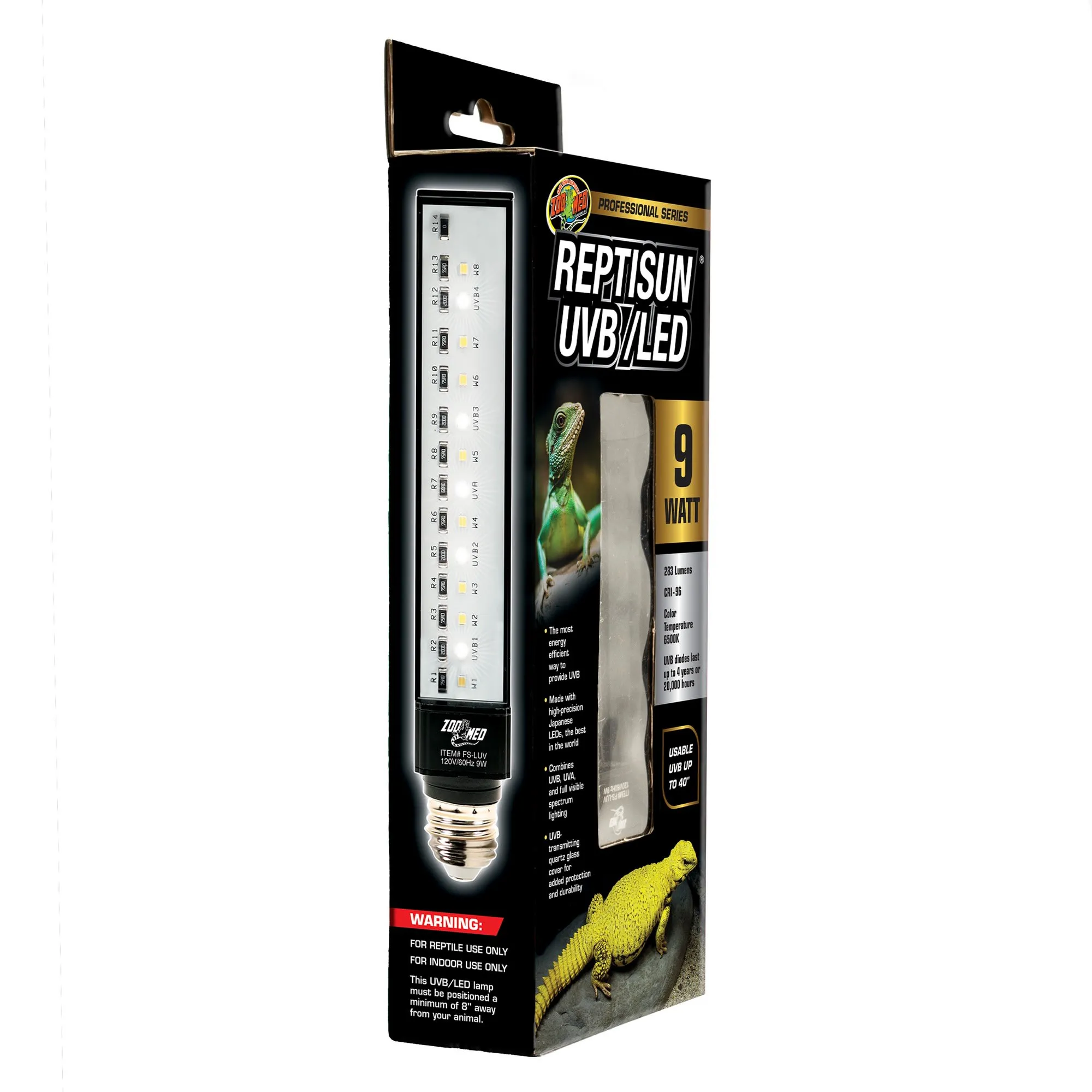 Zoo Med ReptiSun UVB LED Bulb 9 Watt UVB Light For Reptile Zoo Med ReptiSun UVB LED Bulb 9 Watt UVB Light For Reptile