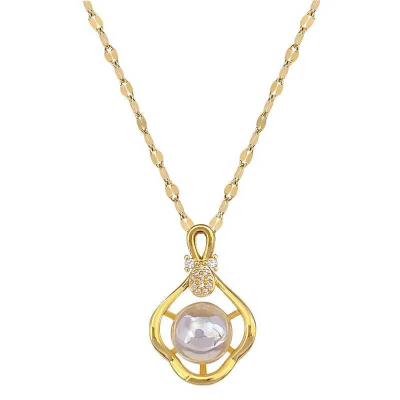 Exquisite Pearl Pendant Necklace Light Luxurious Clavicle Chain_voghion.com
