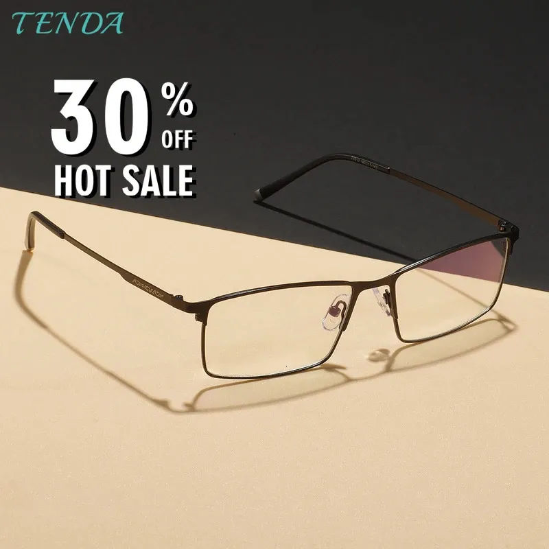 Tendaglasses Metal Full Rim Glasses Men Rectangle Proscription Eyeglass Frames for optical lenses for persbyopia 240415