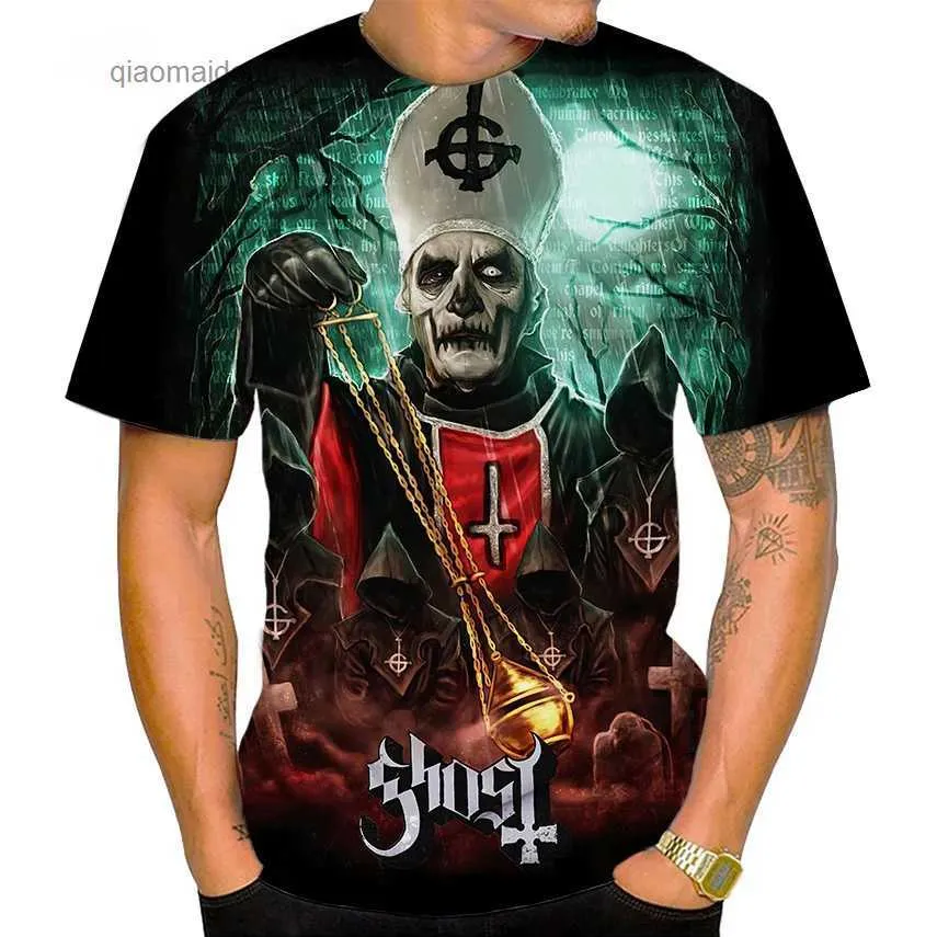 Männer Polos Ghost Band T-Shirts 3D-Druck Männer Frau Cool Streetwear Kurzarm Hip Hop T-Shirt Übergroße Harajuku Kinder Tops Tees Clothingl2404