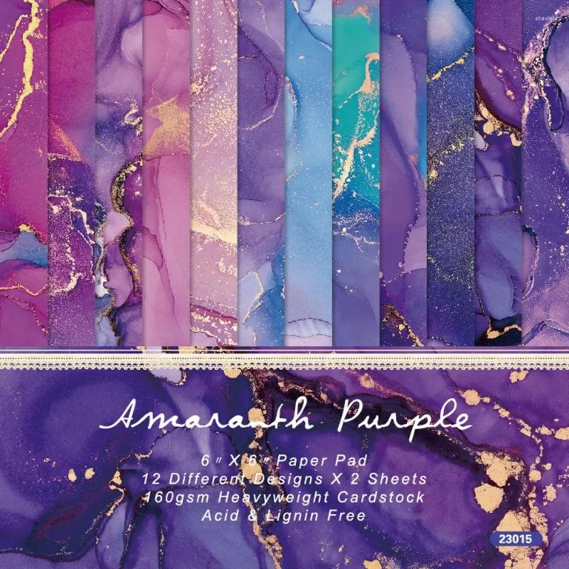 Подарочная упаковка Alinacutle Amaranth Purple Paper Pack 24 листы 6 "