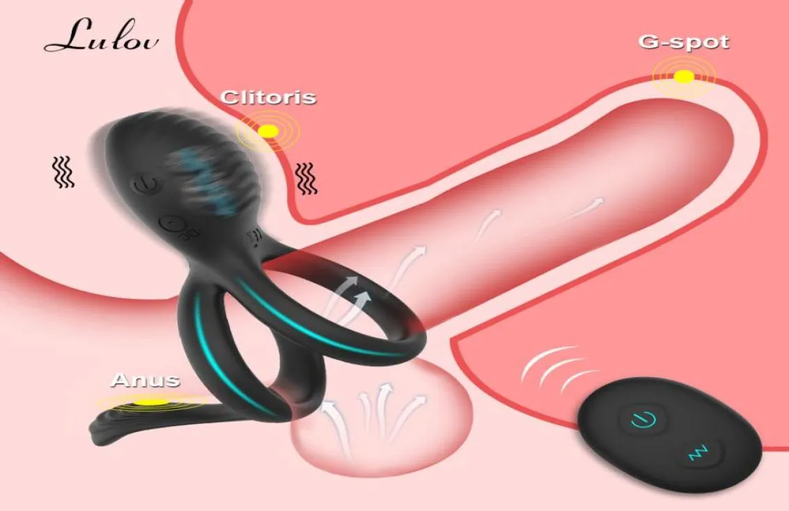 Drahtlose Fernbedienungssteuerung Penis Vibrationsring Vibrator Sexy Spielzeug für Männer Paar Schwanzringe Hockring -Reparatur -Ejakulationsverzögerung1108985