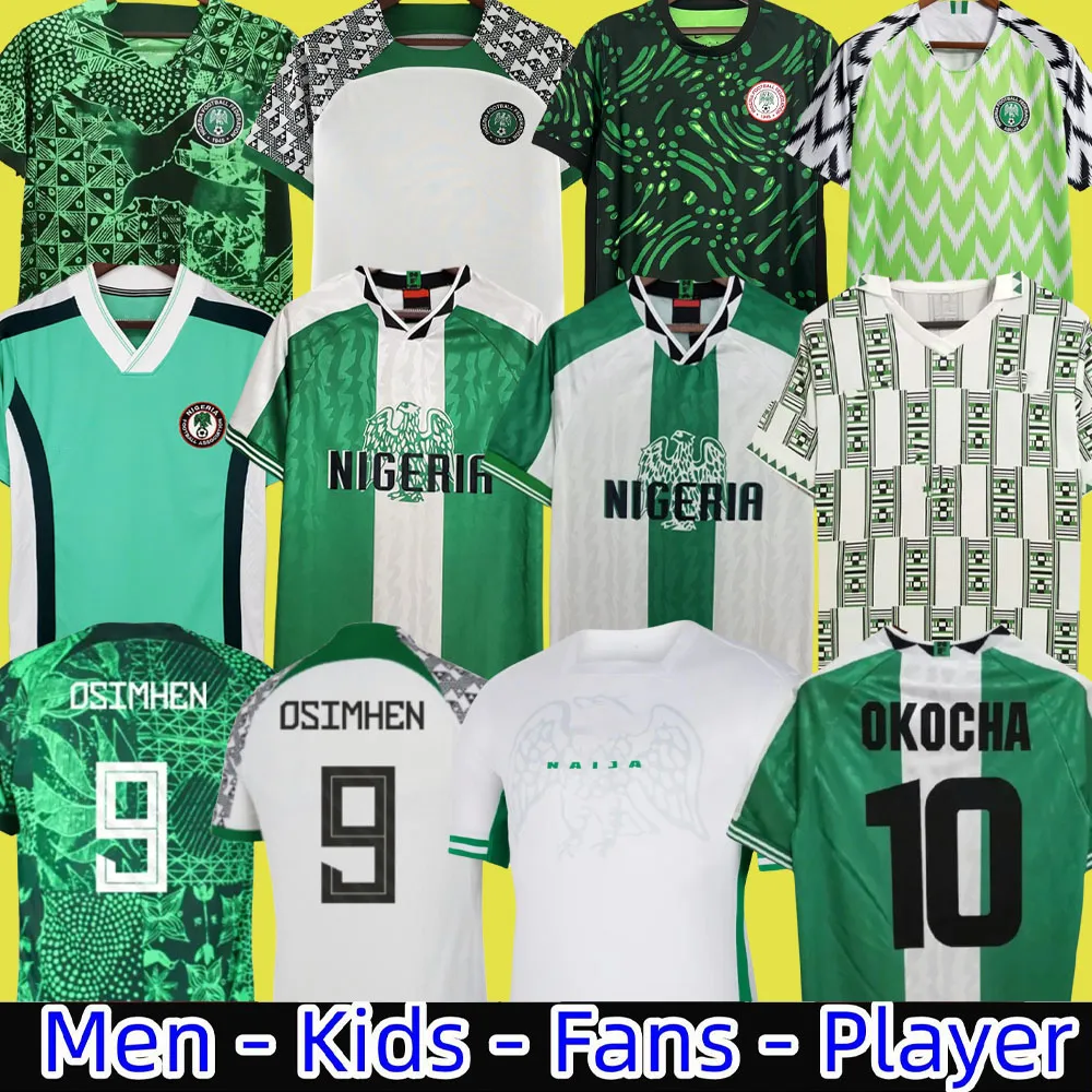 Nigeria 2024 Soccer Jerseys OSIMHEN 22 23 24 football Shirt OKOCHA SIMON LOOKMAN IHEANACHO Fans Player Version 94 96 98 Training uniform 1994 1996 1998 RETRO 18 19