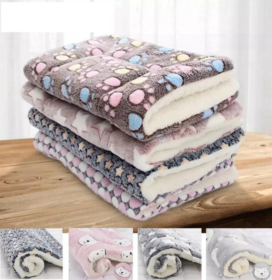Pet Dog Soft Fleece Pad Pets Blanket Bed Mat Flannel Thickened For Puppy Cat Sofa Cushion Home Rug Keep Warm Sleeping Cover WLL4027669257