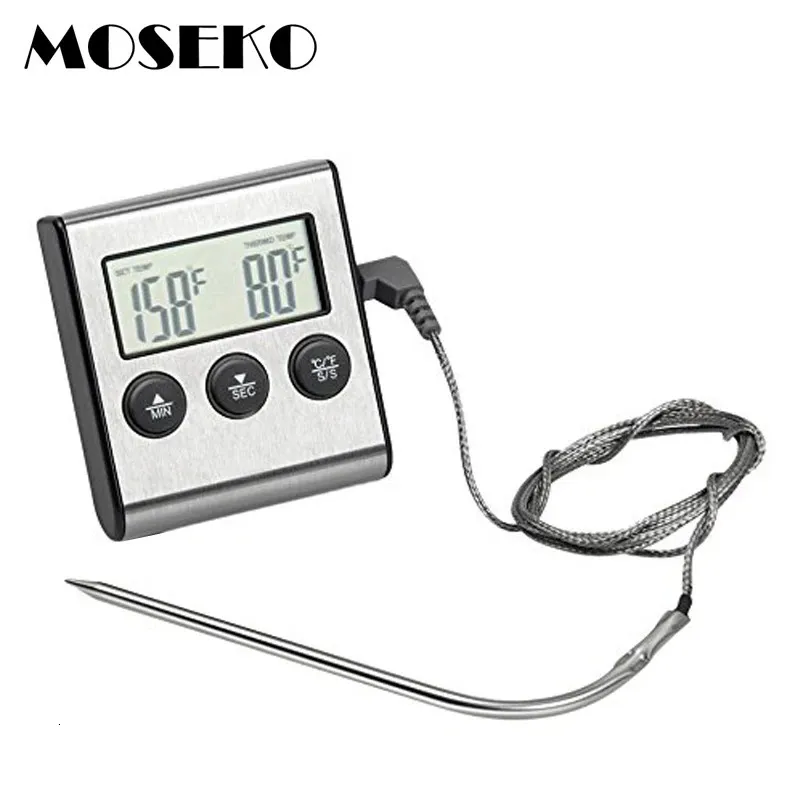 Thermomètre à four numérique Moseko Cuisine Cuisine Cuisine Cuisine Viande BBQ Thermomètre sonde avec temporisation Water Milk Tempet Tempet Tempet Outils de cuisson 240423