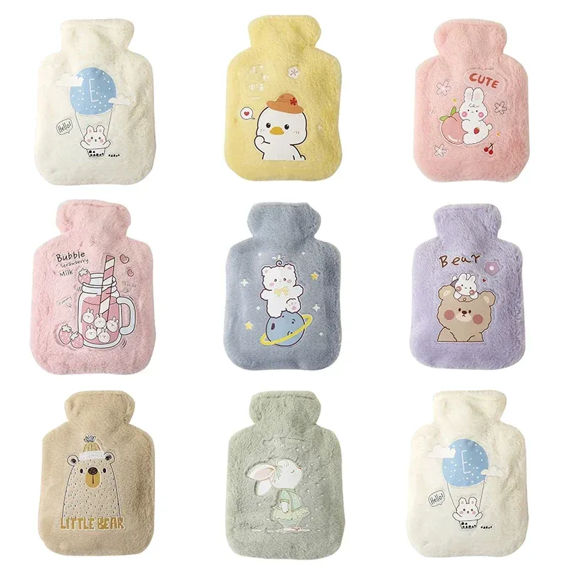 Rabagratifs 250 ml sac à bouteille d'eau chaude mignonne filles peluche épaule chauffante chauffage à chaleur sac mignon sac d'eau chaude