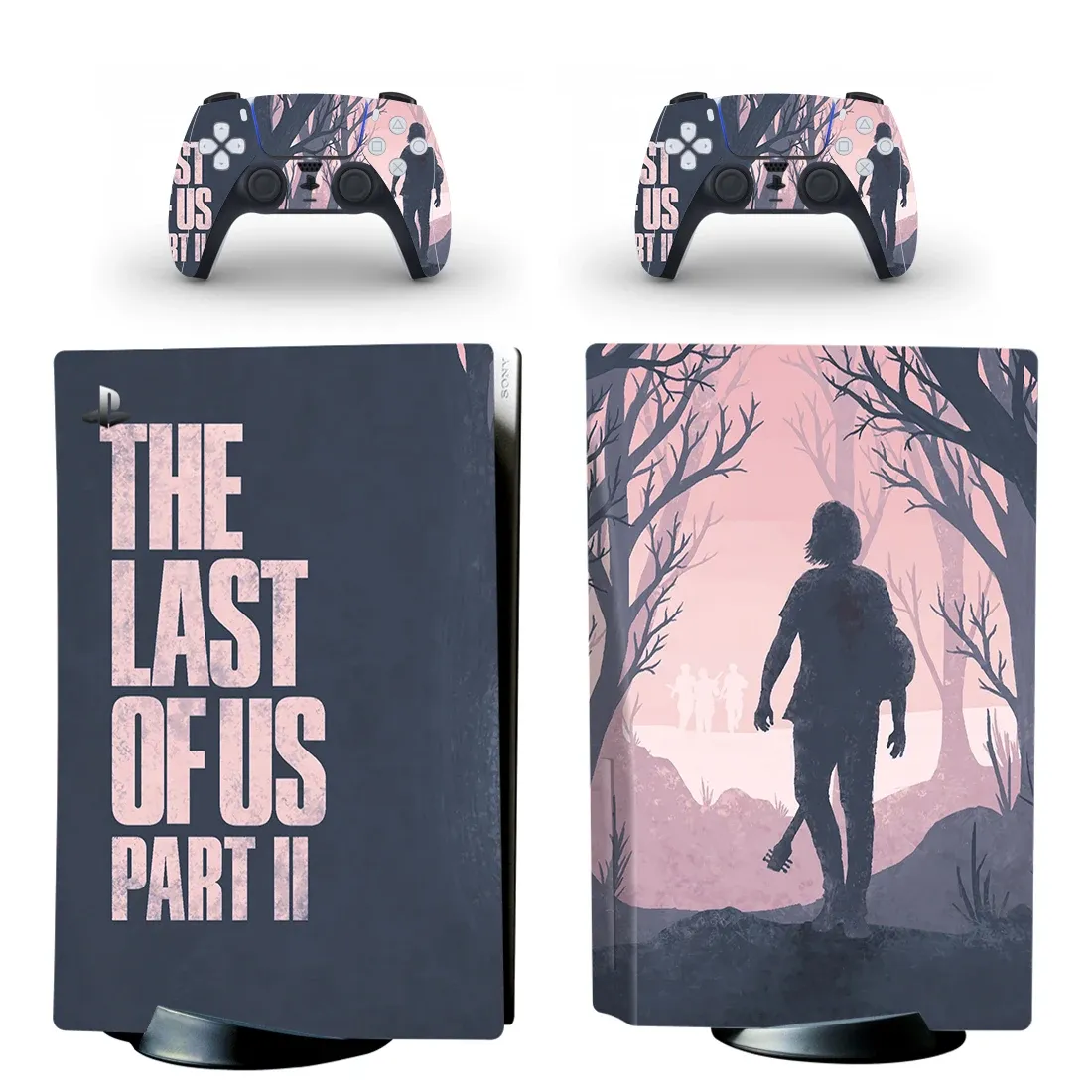 Naklejki The Last of Us II II winylowa naklejka na PS5 CD Naklejka skóry do PlayStation 5 PS 5 CD Wersja Konsola i pokrycie ochronne kontrolera