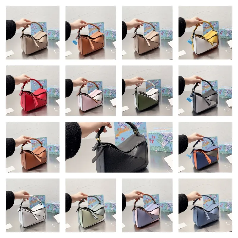 Mode schoudertas puzzel geometrische schoudertas ritssluiting lederen zak body linnen verstelbare schouderband vakantie casual crossbody ontwerpers tas