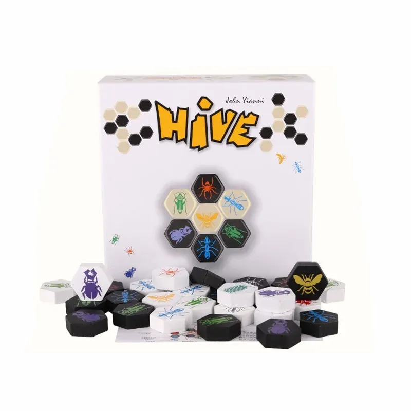 Games Hive Insect Chess Funny 2 Player Board Game Entertainment Wood Education Toys for Family Party Friend Children Gift With Box
