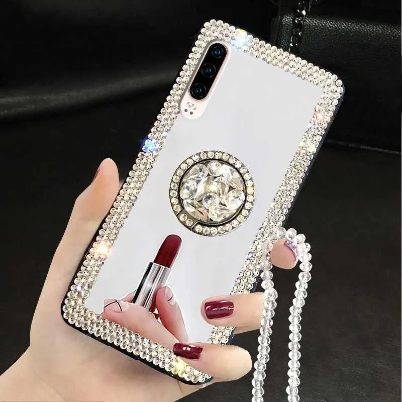 Obudowy telefonu komórkowego lustrzane Diamond Case for Mi Redmi Uwaga 8 8T 7 6 5 Pro Redmi K30 K20 8A 7 7A 6 6A MI 10 9 9t 8 SE Lite Soft Silikonowe pokrycie 240423