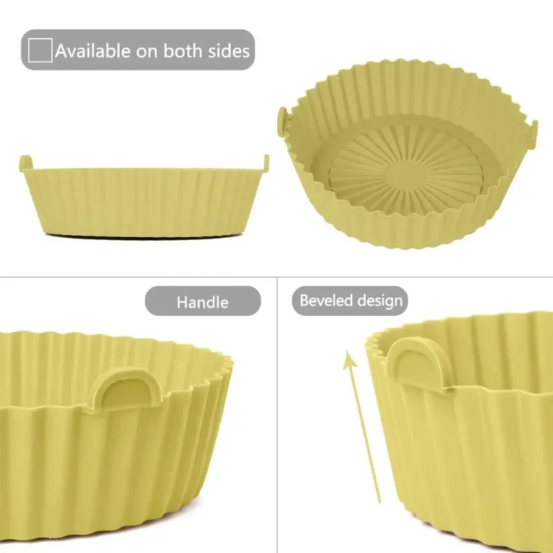 Silicone à pâtisserie en silicone Air Fryer Pot Potter Insert Insert Panier réutilisable Airpot Dishes Airpot Dishes Air Fryer Accessoires