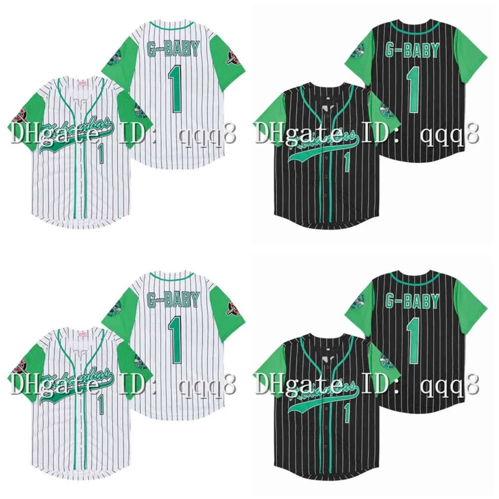 Kob Movie Hardball #1 Jarius G-Baby Evans White Dewayne Warren Cucite Film Kekambas Film Black White Baseball Maglie da baseball size S-XXXL