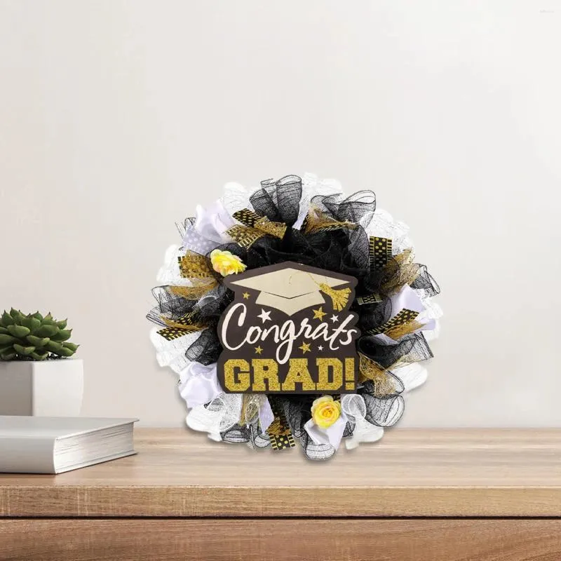 Dekorativa blommor Graduation Wreath Party Decoration Elegant Door Home Front for Yard Inomhus