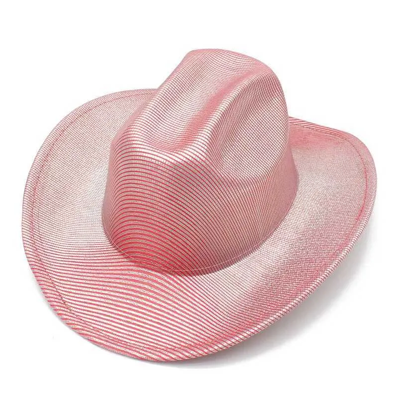 Chapéus de aba larga Chapéus de balde Partido mágico Disco Cowboy Hat Moda Fosphor Halloween Western Cowboy Hat Party Prom Premium Top Hat Fest Party Hats Sombrero Y240425