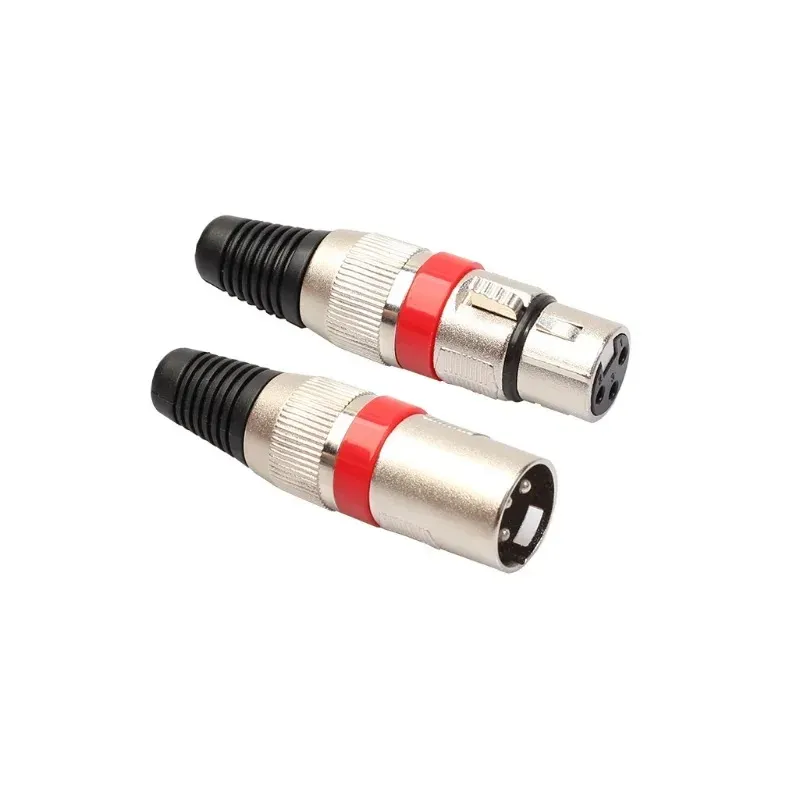 Xlr canhão masculino e feminino plugue de áudio DIY Círculo de cor grande misturador de três pinos Microfone de microfone e plugue feminino e fêmea