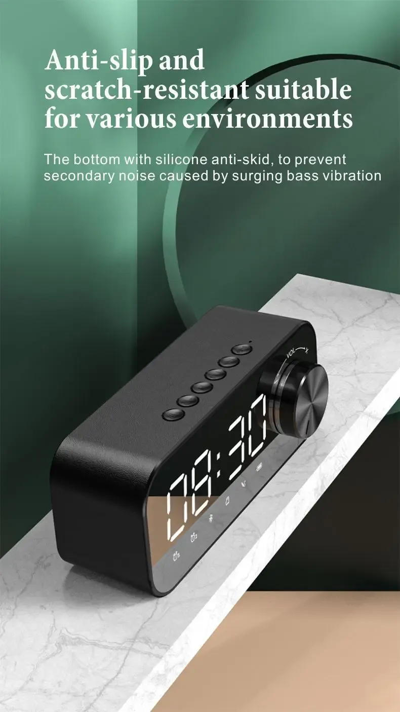 Orologio di sveglia per circa 5060 ore Batteria di grande capacità Display Display LED Doppio Sudspeaker Design Design