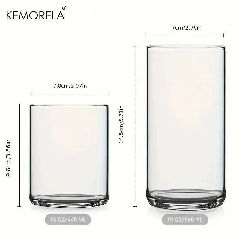 Tumblers 1/Transparent glass Cups Juice Water Milk Drink Beer Mug Round And Long Design Suitable For Family Gathering Parties H240425