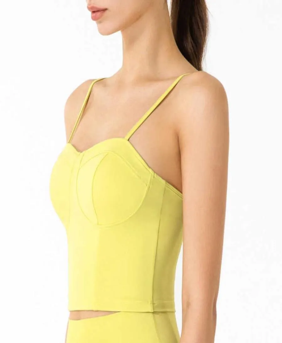 Outfit da yoga reggiseni a giunzione regolabile a colore solido femmini