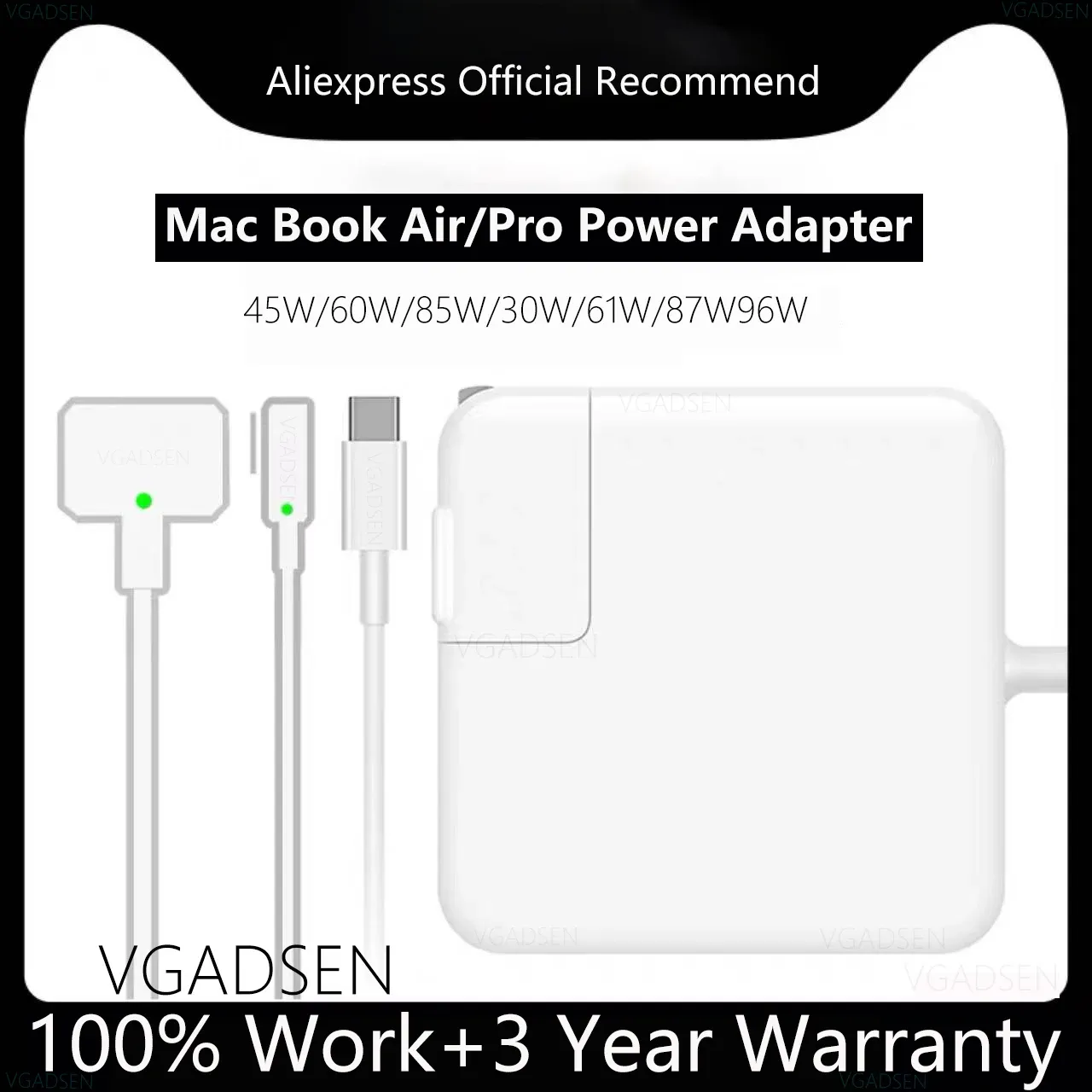 Chargers Mac Book Charger 96W 87W 61W 30W USB C Adattatore di alimentazione per laptop per MacBook Pro M2 M1 MacBook Air iPad Pro 2020 2021 2022 con cavo