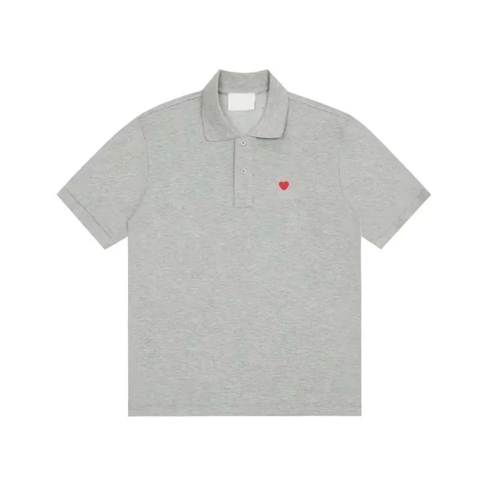 Mens Polo Shirt Love Embroidered T-shirt Kort ärm Summer Pure Cotton Polo Shirt Men's and Women's Polo Neck High Version Hearts A Polos Shirt Designer T-shirt