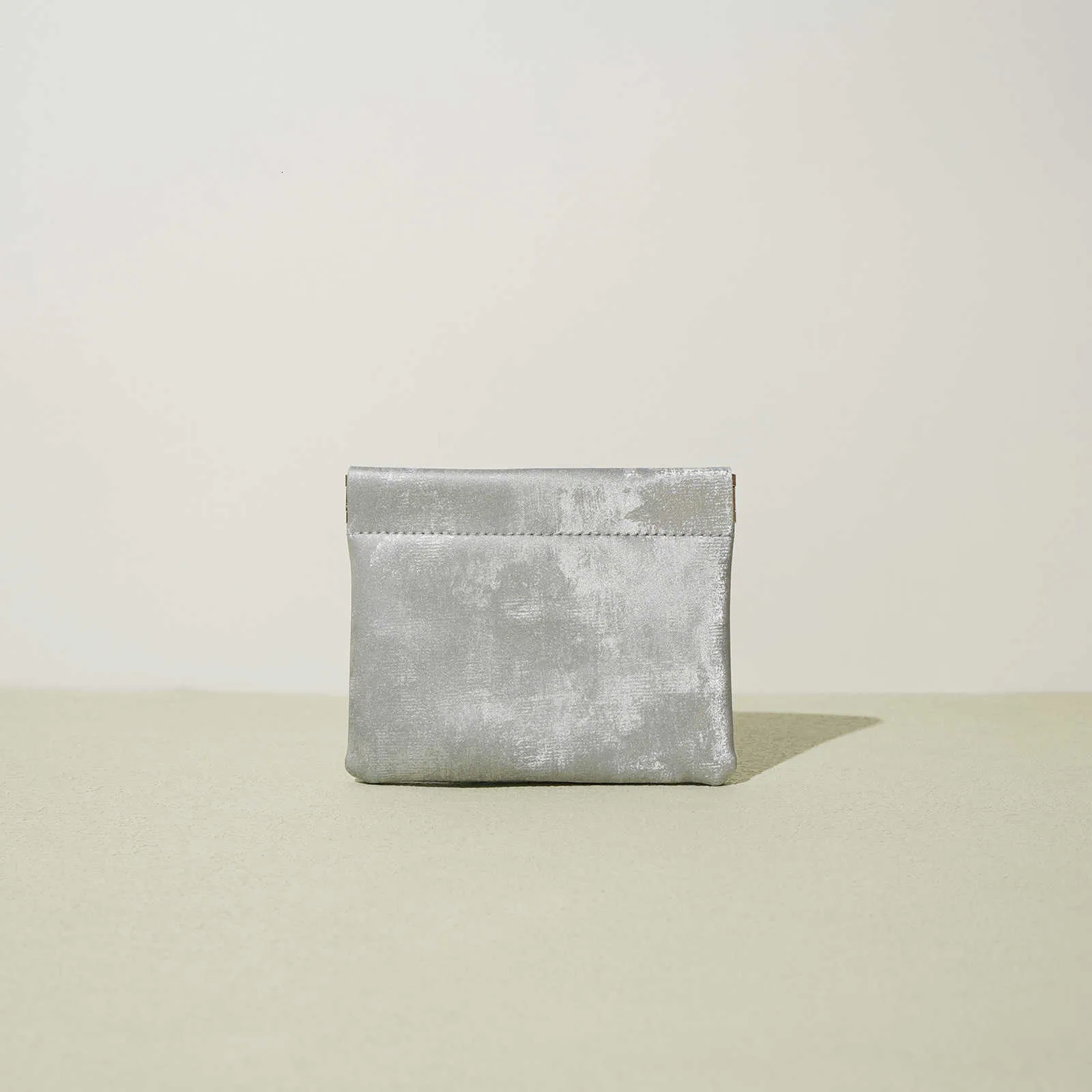 Style chińskie satynowe torba do odbicia ze skórzaną sprężyną zero portfela mini mini