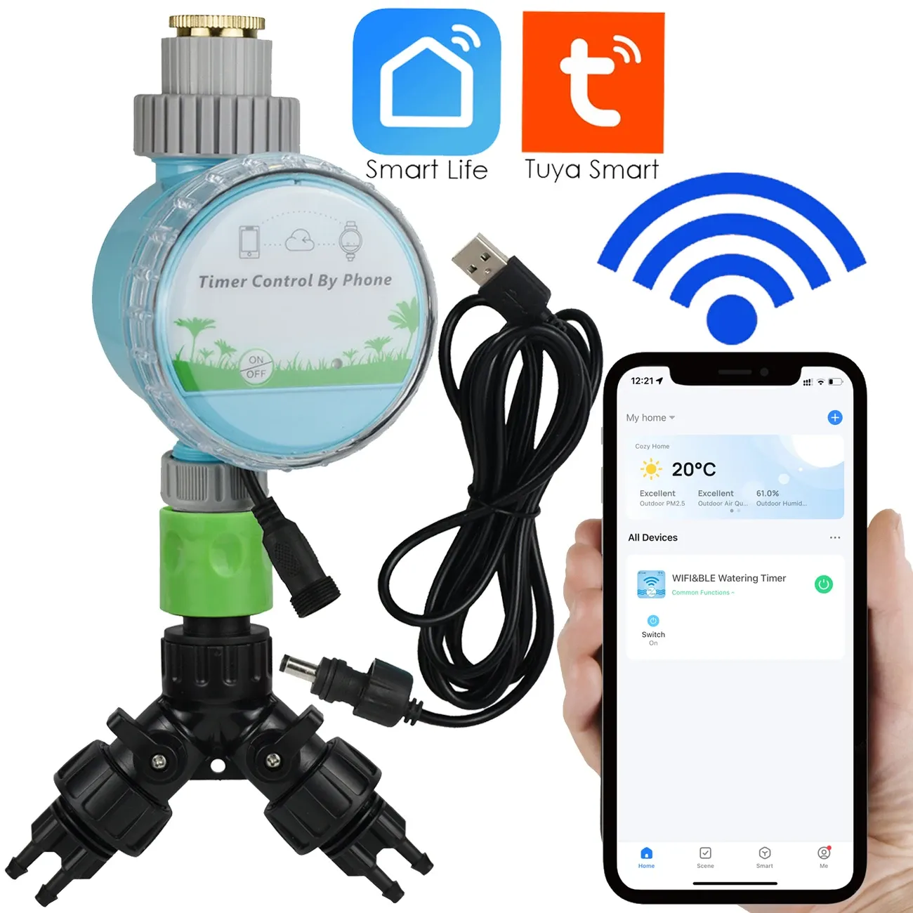 Moduler Sprycle Garden Automatic Irrigation System Tuya Intelligent Watering Timer Manual WiFi Mobiltelefon Remote Drip Drip Smart Life