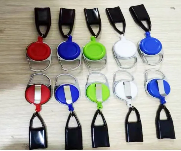 Leichtere Leine Safe Stash Clip Retractable Keychain Face Leichter Halter, Farbe und Muster zufällig 90pcs4246376 senden