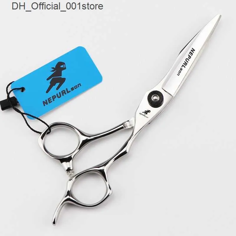 Hair Scissors NEPURALSON Fmf-02 elbow 6.0 inch hair cutting scissors 9CR stainless steel black 62HRC Willow leaves shears Q240425