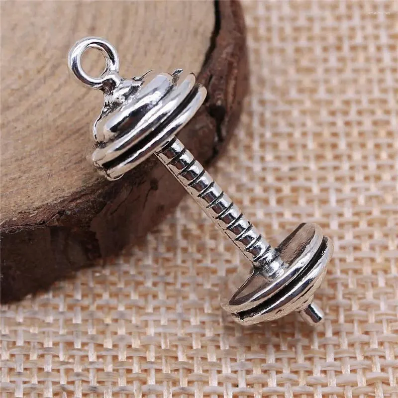 Charms Car Pendant Barbell Jewelry Tools 34x11x11mm 4pcs