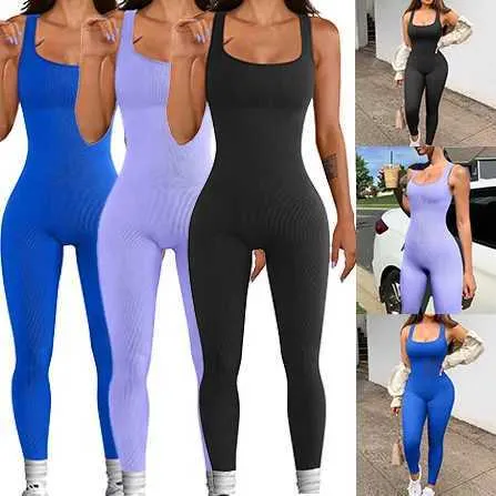 Women's Jumpsuits Rompers Black sexy jumpsuit for womens summer strapless spaghetti strapless casual tight fitting clothes Y240425