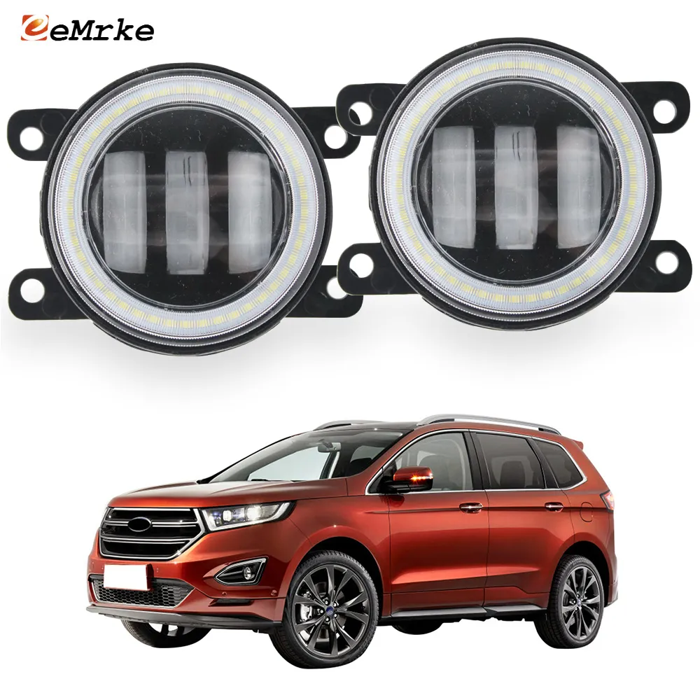 Eemrke LED Fog Lights Assembly 30W / 40W pour Ford Edge 2015 2016 2017 2018 avec lentilles claires Eyes Angel Drl Daytime Film Lights 12V PTF ACCESSOIRES DE CARRE