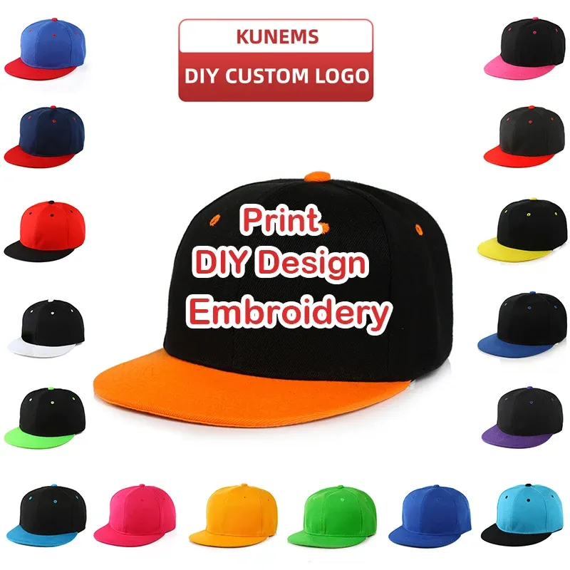 Softball KUNEMS Custom Embroidery Logo Snapback Cap for Men and Women Print Brand Design Multicolor Patchwork Hats Picture DIY Cotton Cap